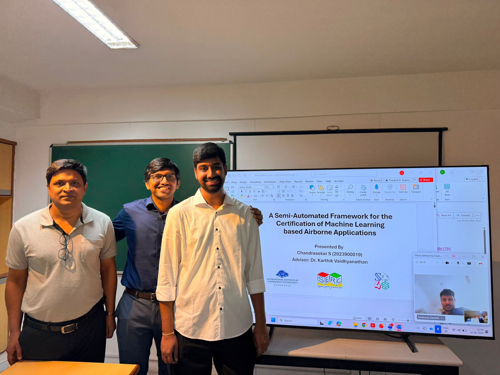Chandrasekar S Successfully Defends His MS Thesis - Image 1