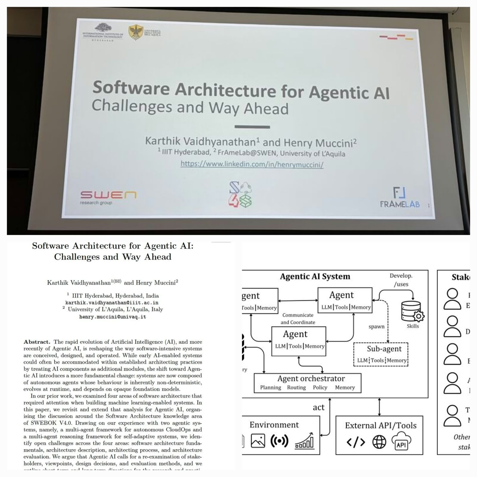 Prof. Karthik Vaidhyanathan Co-Authors Paper on Software Architecture for Agentic AI - Image 1