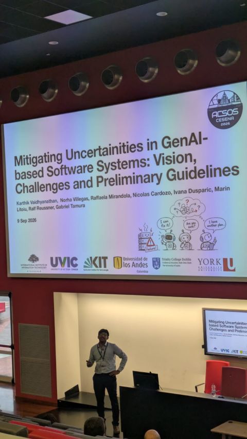 Prof. Karthik Vaidhyanathan Presents Research on GenAI-Based Adaptive Systems at ACSOS 2026 - Image 1