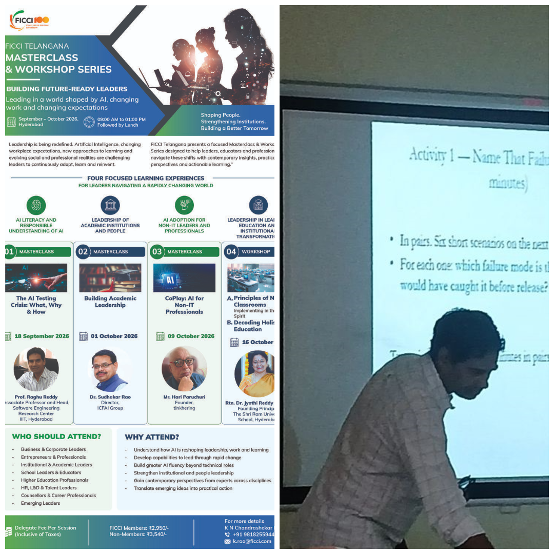 Prof. Y. Raghu Reddy Delivers Masterclass on AI Testing at FICCI Telangana, Hyderabad - Image 1