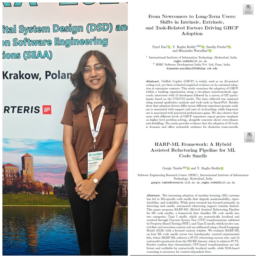 SERC Researchers Presented Two Papers at Euromicro SEAA 2026 in Kraków, Poland - Image 1